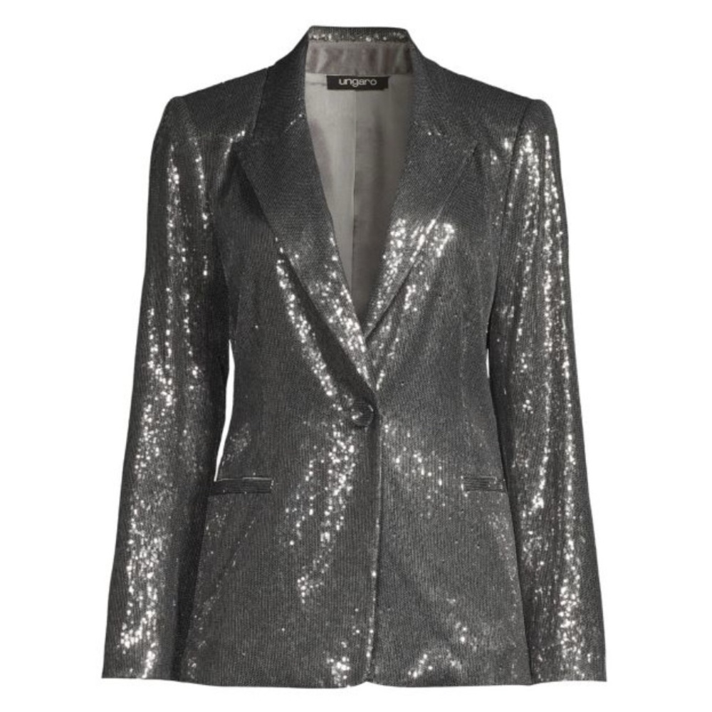 Emanuel Ungaro Silver Blazer Suit Jacket
